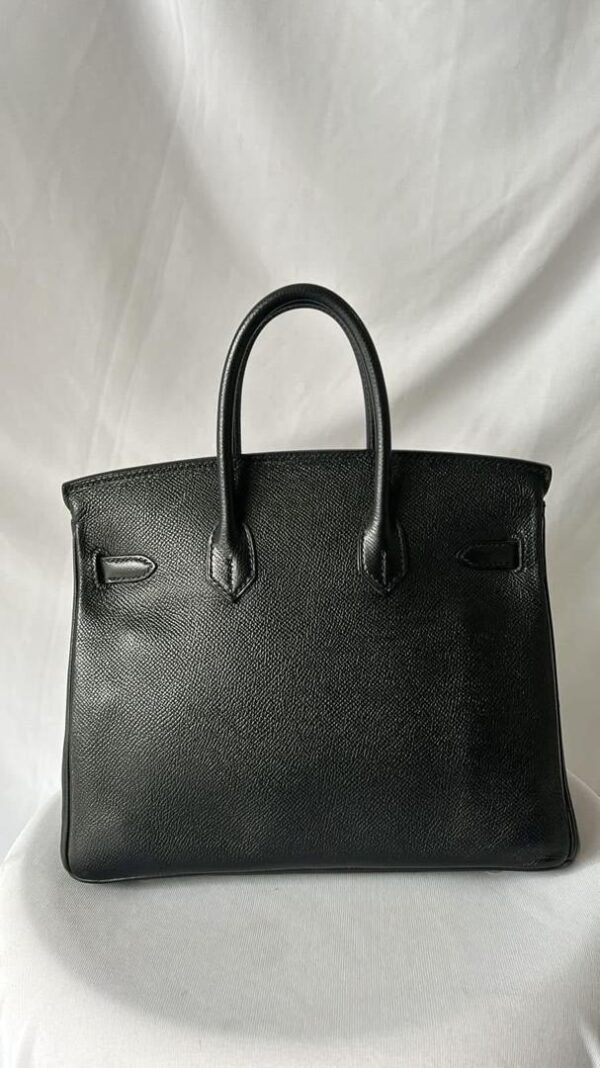 Birkin 25 B25 Noir Black Epsom Leather PHW stamp K Square - Image 7