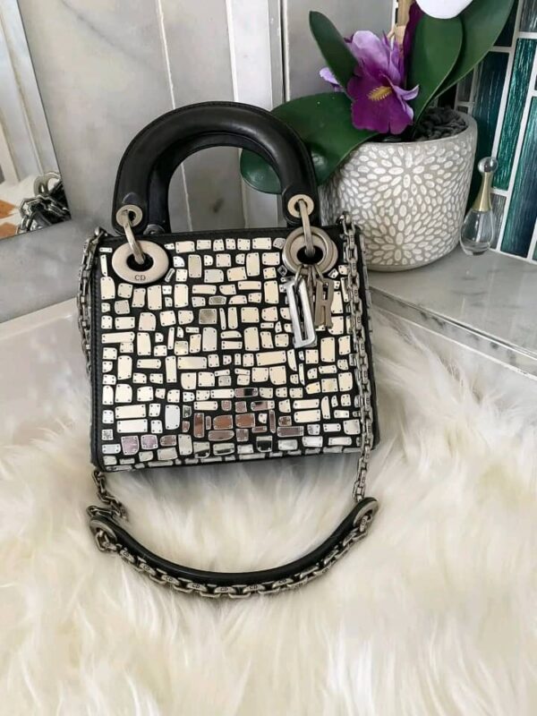 MINI LADY DIOR SEQUIN BLACK