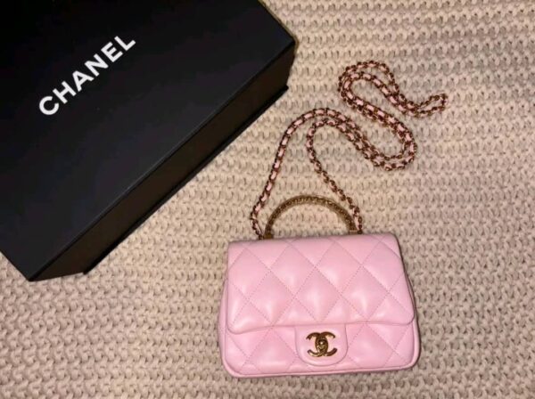 Chanel Petal Pink Mini Top Handle Bag