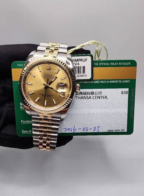 RLX 116233 with Cert  Champagne stick dial Cert dated 2016 22 links