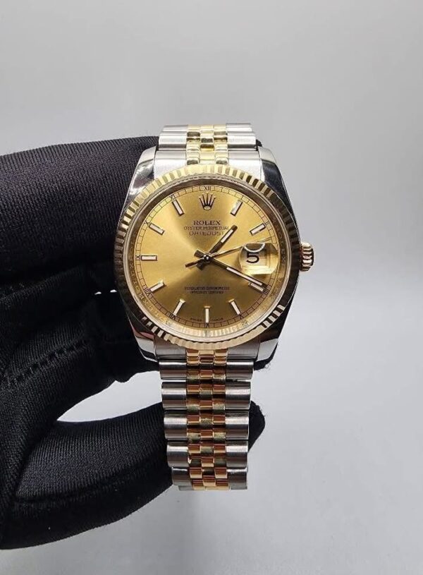 RLX 116233 with Cert  Champagne stick dial Cert dated 2016 22 links - Image 2