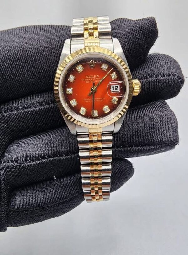 RxxxX 69173 with Cert Red Vignette diamond dial (Factory) W serial Cert dated 1996 18 links